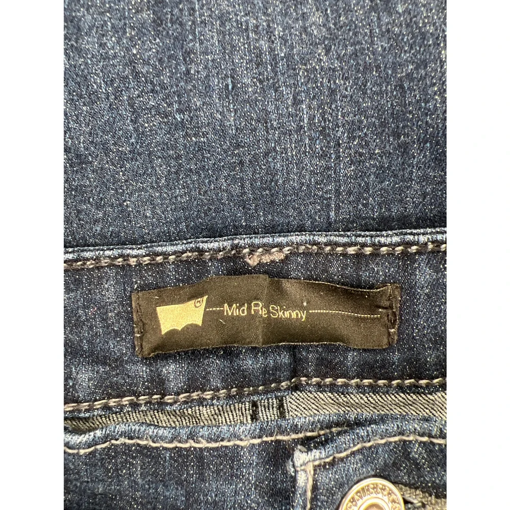 Levi’s Women’s Dark Wash Mid Rise Skinny Denim Jeans - 14 M - Picture 3 of 4